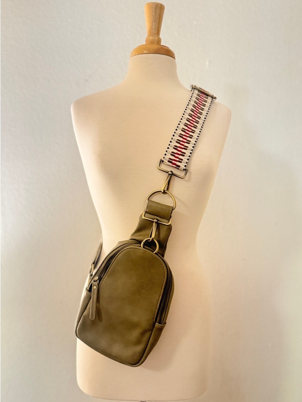 Urban Originals by Anthropologie Light Olive Green Crossbody Sling Bag